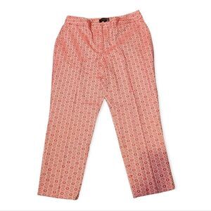 Talbots Coral Pink White Patterned Cropped Pants NWT 12P